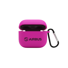 Diamond Logolu Silikon AirPods Kılıfı – Pembe / Karabina Askılı