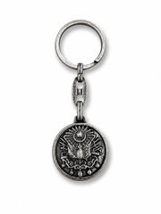 Gümüş renkli Metal Anahtarlık Tuğra, şık ve dayanıklı anahtarlık aksesuarı, metal malzeme ve detaylı tasarım ile.