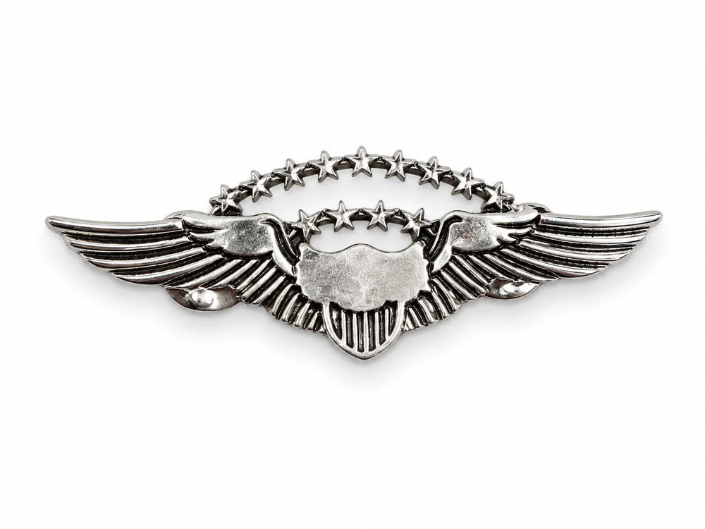 Pilot Shop Bakırköy Ayjet Silver Büyük brove, şık gümüş renkli aksesuar ve arma, detaylı ve kaliteli görünümlü.