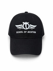 Siyah "School Of Aviation" şapka, pilot aksesuarı, şık ve uygun fiyatlı Pilot Shop Bakırköy ürün.