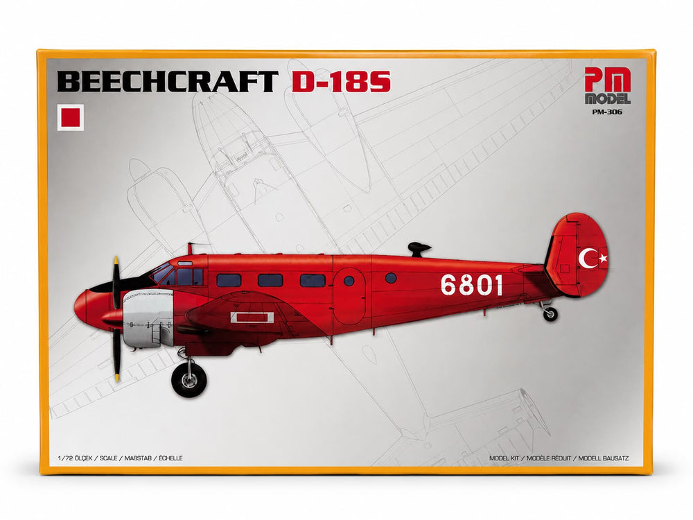 Beekcraft D-18S yolcu ve yük uçağı plastik maket modeli, detaylı ve gerçekçi görünümlü uçak maket kiti.