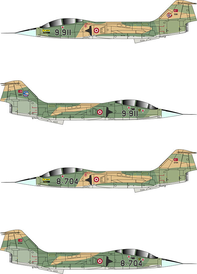 Türk Hava Kuvvetleri TF-104 G Tigermeeters model uçağı 1/72 ölçekli resin maket, detaylı ve gerçekçi görünüm.