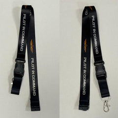 Siyah Pilot In Command Broveli kimlik kartı ve anahtar tutucu profesyonel havacı lanyard, dayanıklı ve şık tasarım