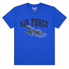 Koyu mavi AIRFORCE tişört, bisiklet yaka, PILOT SHOP Bakırköy markası, rahat tekstil ve uniformalar.