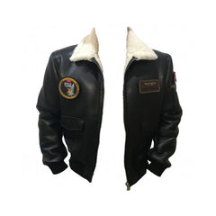 Pilot Montu suni deri D3, tekstil ve uniformalar için uygun, siyah renkli dayanıklı iş ve güvenlik montu.