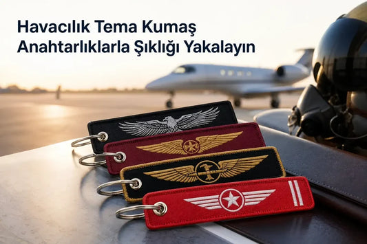 Havacılık Tema Kumaş Anahtarlıklarla Şıklığı Yakalayın