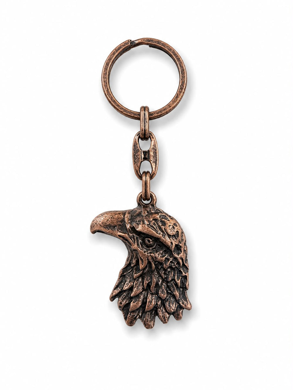 Bronz renkli Kartal Başlı metal anahtarlık, şık ve dayanıklı anahtar tutucu, Pilot Shop Bakırköy imzalı.