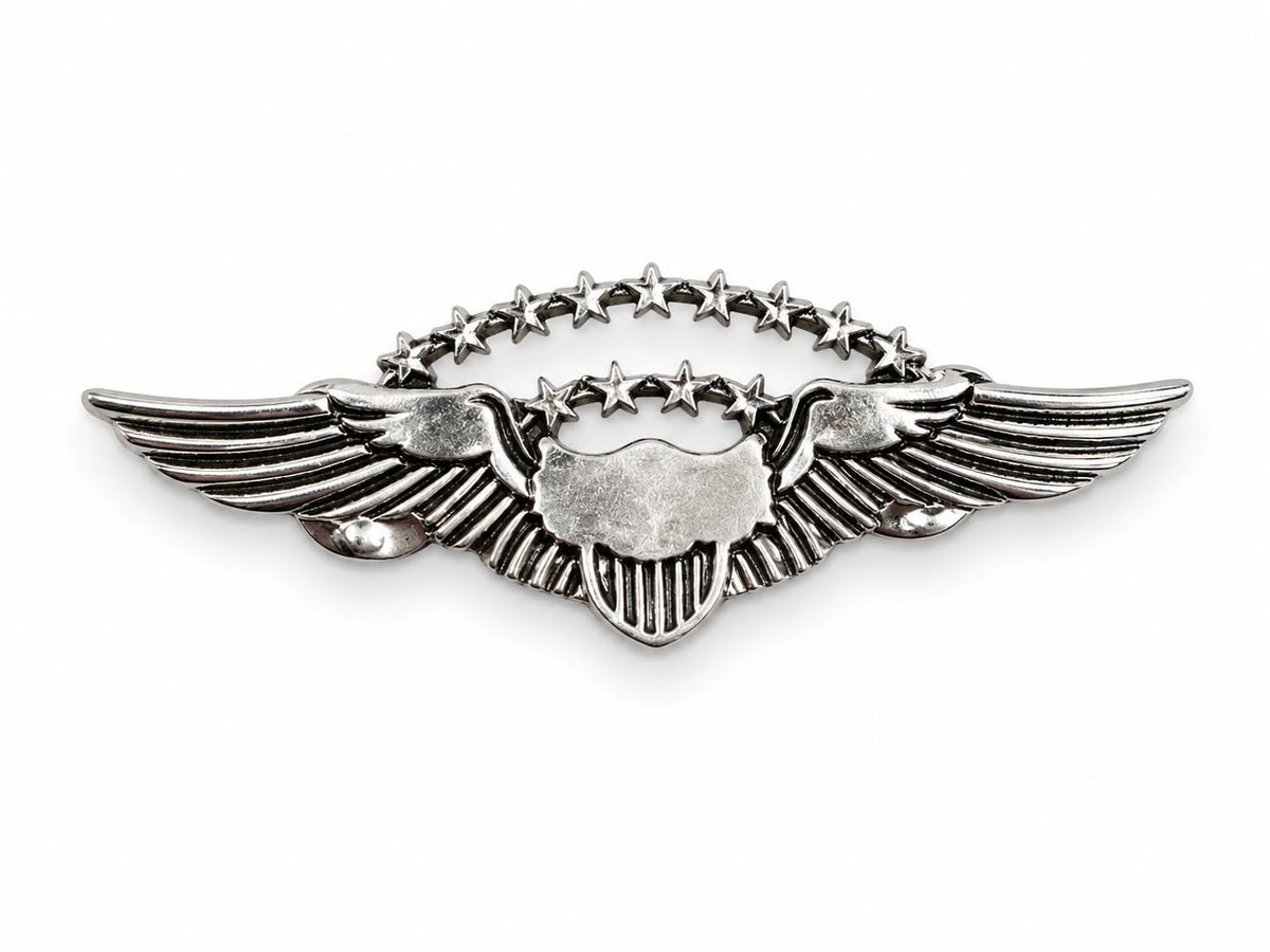 Pilot Shop Bakırköy Ayjet Silver Büyük brove, şık gümüş renkli aksesuar ve arma, detaylı ve kaliteli görünümlü.