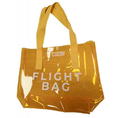 Sarı PLAJ ÇANTASI Flight Bag, şık ve kullanışlı plaj aksesuarı, yan tarafında fermuarlı bölme ve taşıma kulbu ile.