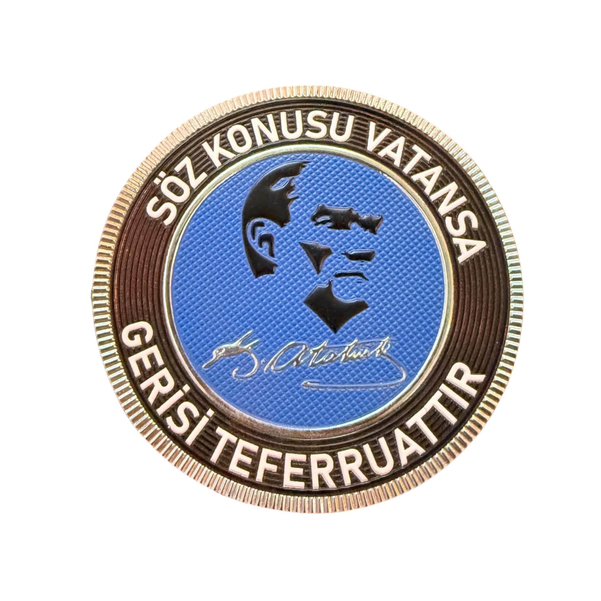 3D TPU ata-pec, Atatürk silüeti ve sözleri içeren cırtsız aksesuar, şık ve dayanıklı tasarım.