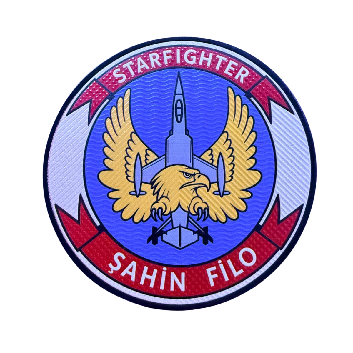 Şahin Filo Starfighter F-104 3D TPU peç cırtlı aksesuara ait detaylı görsel, hava aracı temalı şık tasarım.
