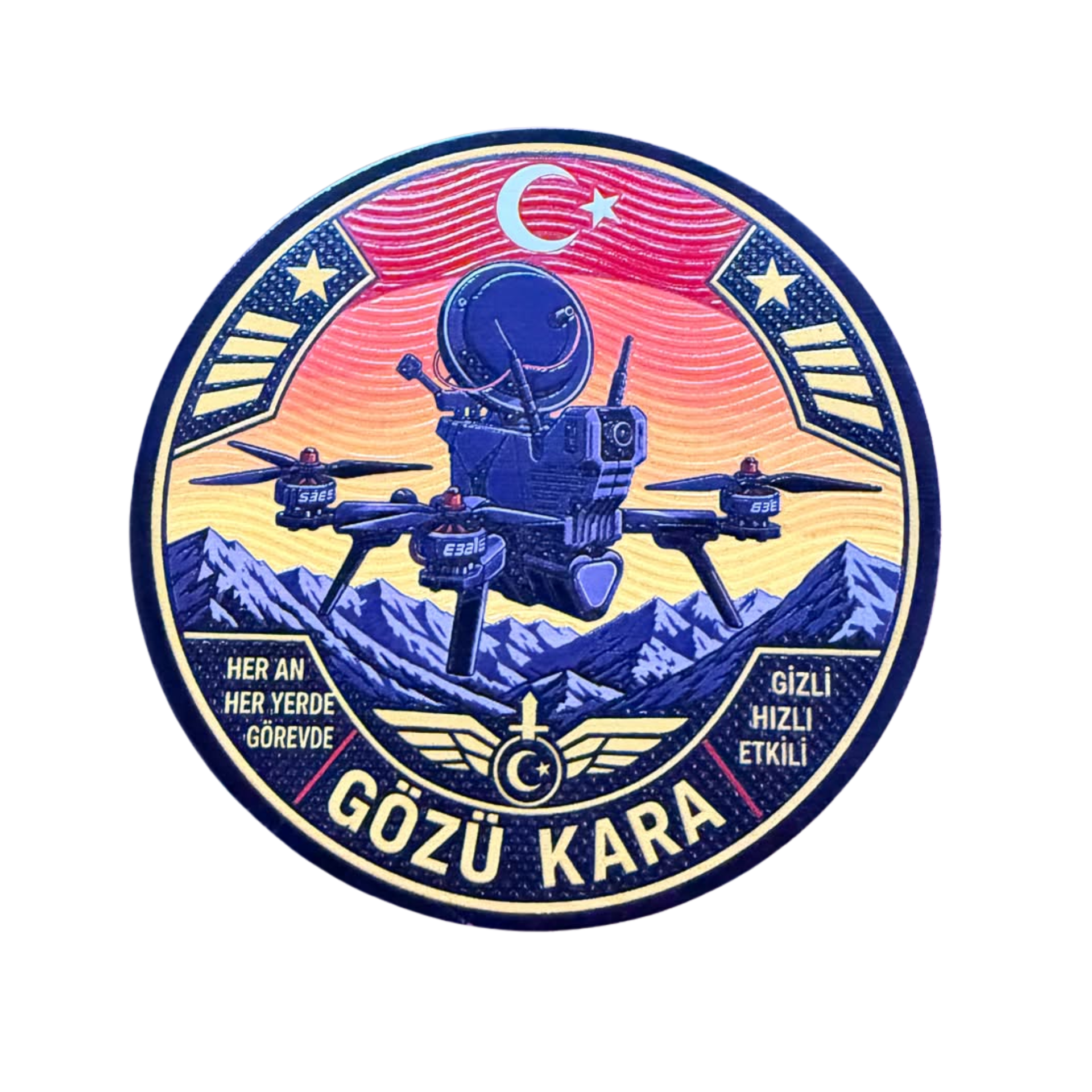 Pilots Shop Bakırköy TSK Gözü Kara Dron 3D TPU peç cırtlı akseuar, dayanıklı ve rahat kullanımlı koruyucu.
