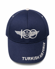 Mavi Türk Hava Kuvvetleri şapka, siperlikli aksesuar, pilot şapkası, havacılık temalı, detaylı ve gerçekçi tasarım.