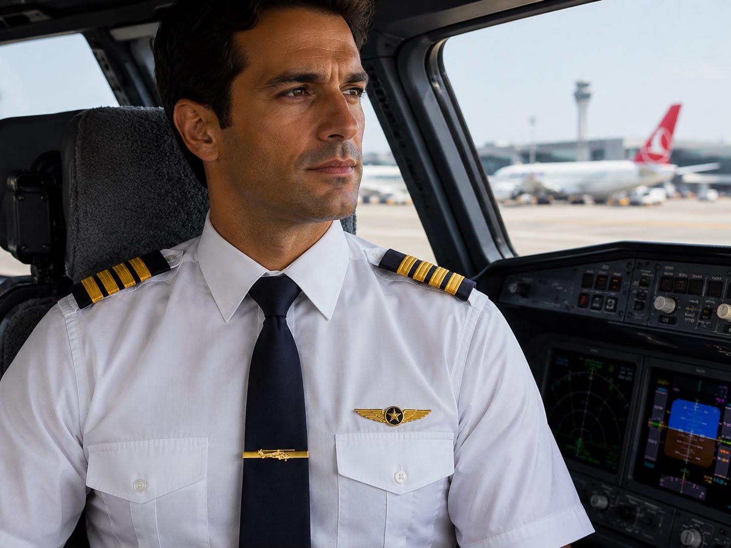 Altın renkli Pilot Shop Bakırköy helikopter motifli kravat iğnesi, zarif ve şık takı aksesuarı.
