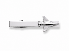 PILOT SHOP BAKIRKÖY F-4 Silver siyah kutulu kravat iğnesi, şık ve zarif takı aksesuarı.