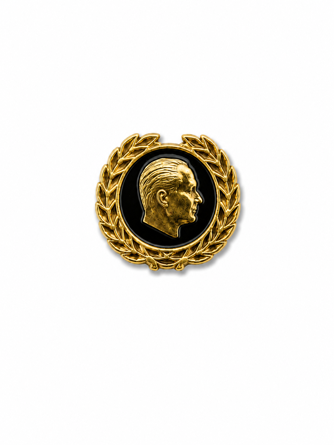 Atatürk rozet çemberi, metal pin ve rozete sahip, takı ve aksesuar olarak kullanılabilen şık tasarım.