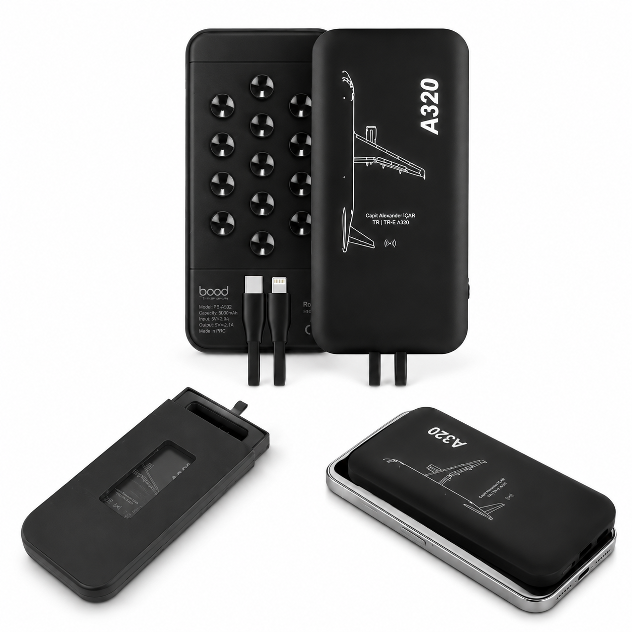 Pilot Shop Bakırköy HANGAR Powerbank İsme Özel 10.000 mAh, taşınabilir ve şarj edilebilir dayanıklı güç bankası.