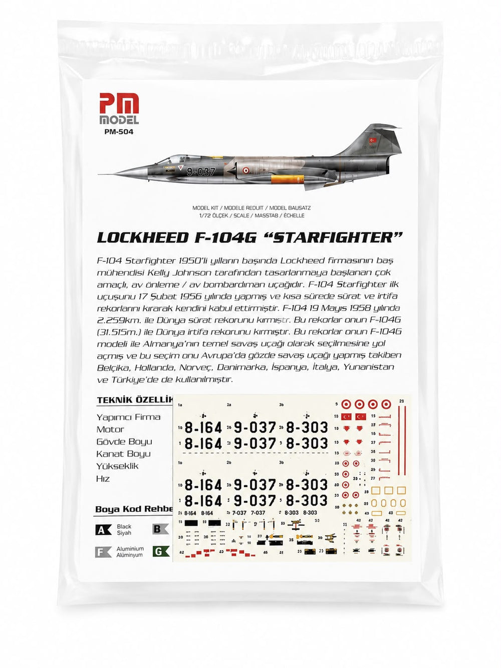 Lockheed F-104G Starfighter plastik uçak maket modeli, detaylı pilot shop Bakırköy tasarımı, model ve maket koleksiyonu.