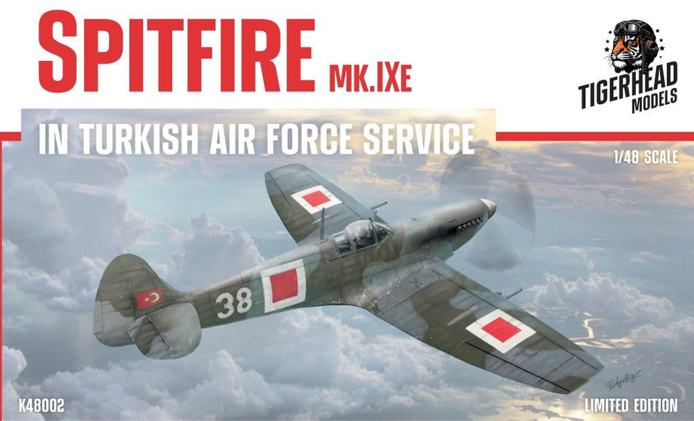 Türk Hava Kuvvetleri hizmetinde TIGERHEAD SPITFIRE Mk. IXE model uçağı 1/48 ölçek, detaylı maket ve nostalji koleksiyonu.