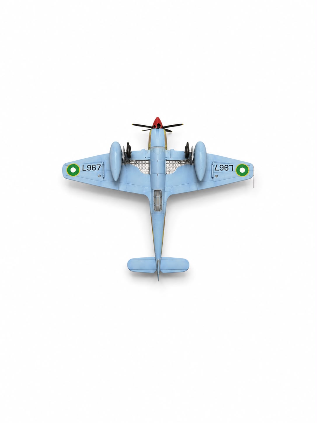 Montajlı ve boyalı Hawker Sea Furry FB11 model ve maket, sergilemeye hazır, detaylı uçak modeli.