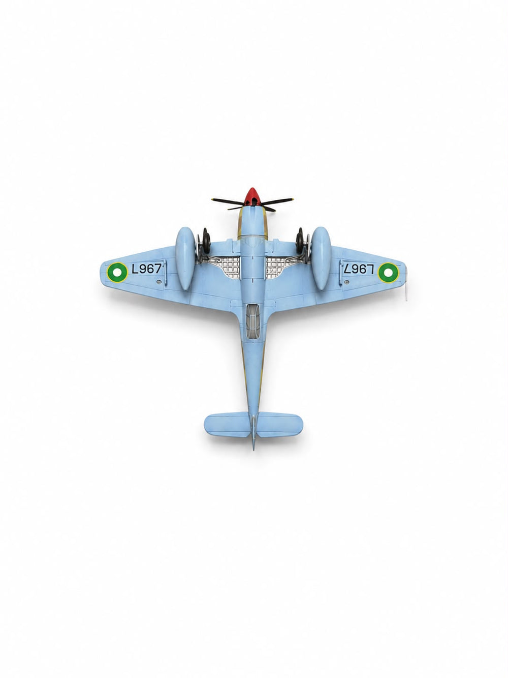 Montajlı ve boyalı Hawker Sea Furry FB11 model ve maket, sergilemeye hazır, detaylı uçak modeli.