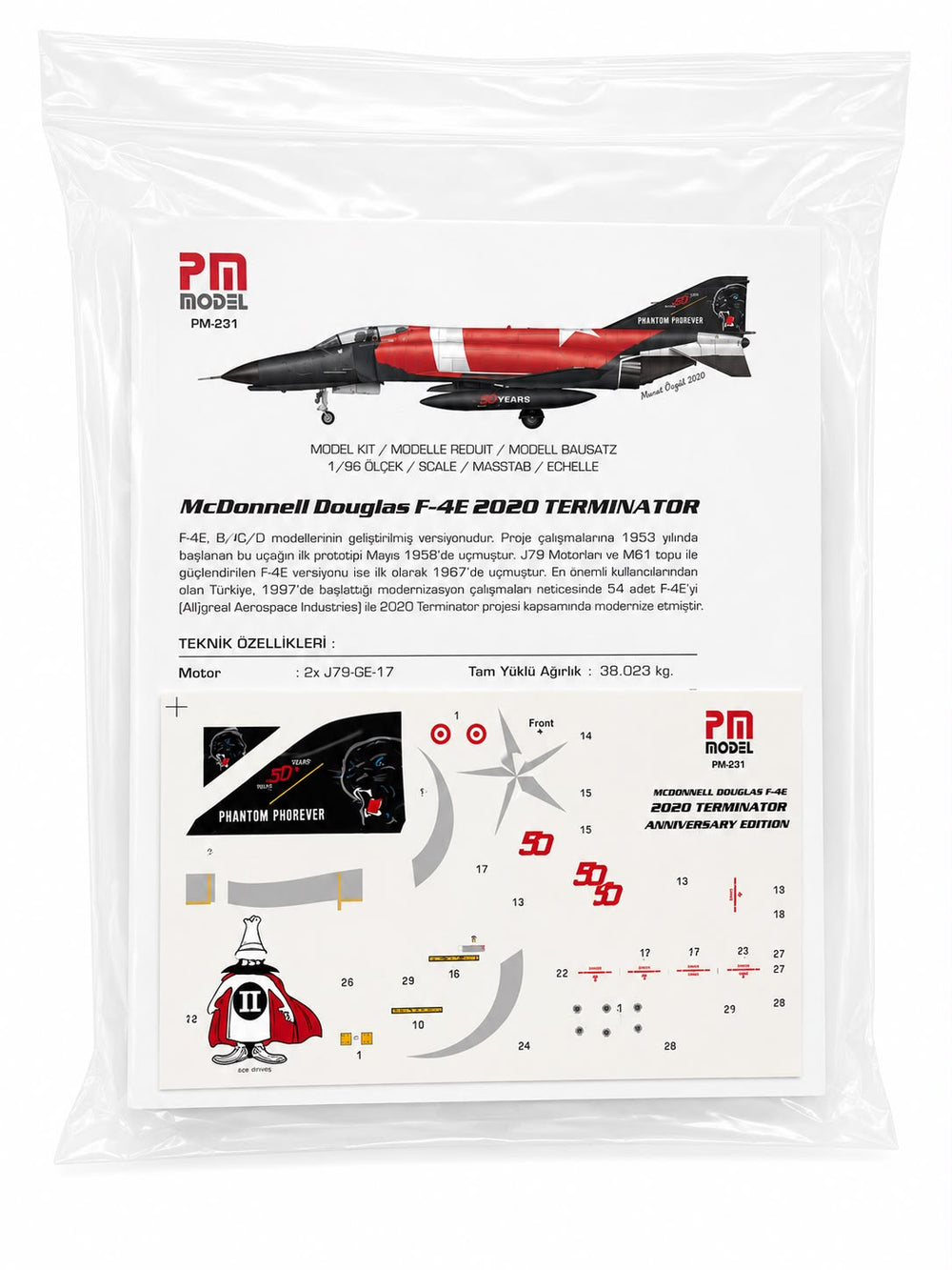 F-4 E Phantom 50. Yıl TURAF maket modeli, detaylı ve gerçekçi pilot shop Bakırköy üretimi, uçak figürü.