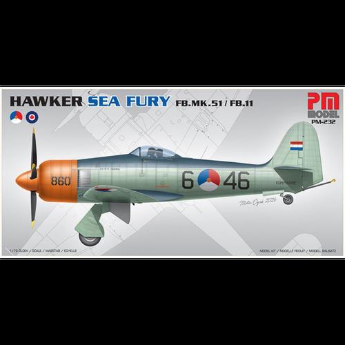 Hawker Sea Fury FB.MK.51 ve FB11 Pm model maketi, demonte plastik uçak modeli, detaylı ve gerçekçi tasarım.