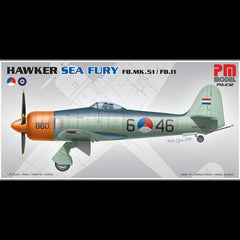 Hawker Sea Fury FB.MK.51 ve FB11 Pm model maketi, demonte plastik uçak modeli, detaylı ve gerçekçi tasarım.