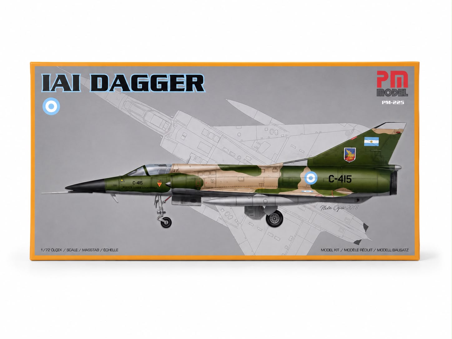 İAI Dagger PM model uçak maket kiti, plastik demonte uçak maket seti, detaylı ve gerçekçi görünüm.