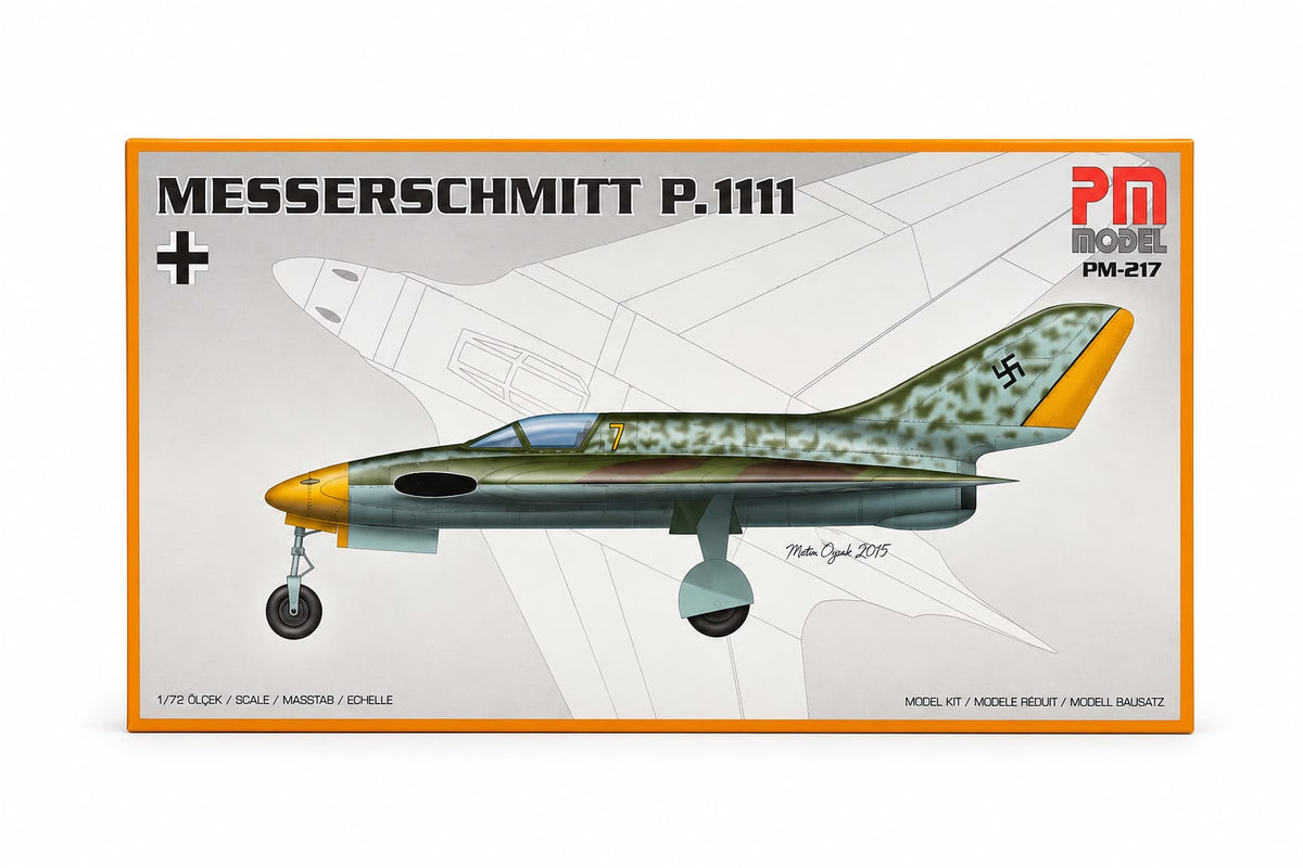 Messerschmitt P1111 Pm model avcı uçağı plastik maket, demonte ve detaylı uçak modeli, pilot shop Bakırköy ürün görseli.