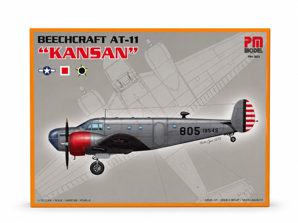 Beechcraft AT-11 Kansan plastik uçak maket kiti, PM Model marka, detaylı model ve maket koleksiyonu için ideal.