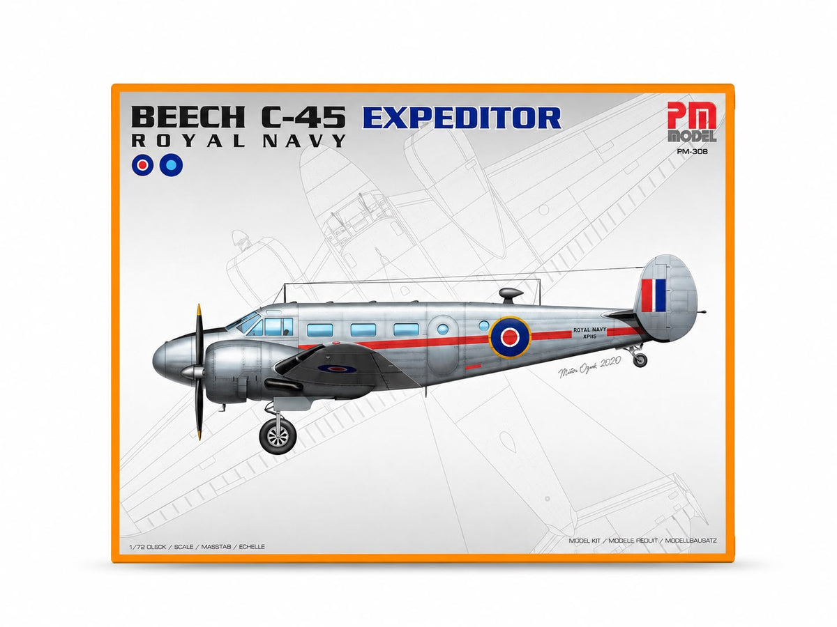 Beechcraft C-45 Expeditor model ve maket, Royal Navy tasarımı, plastik uçak seti, detaylı model ve maket ürünü.