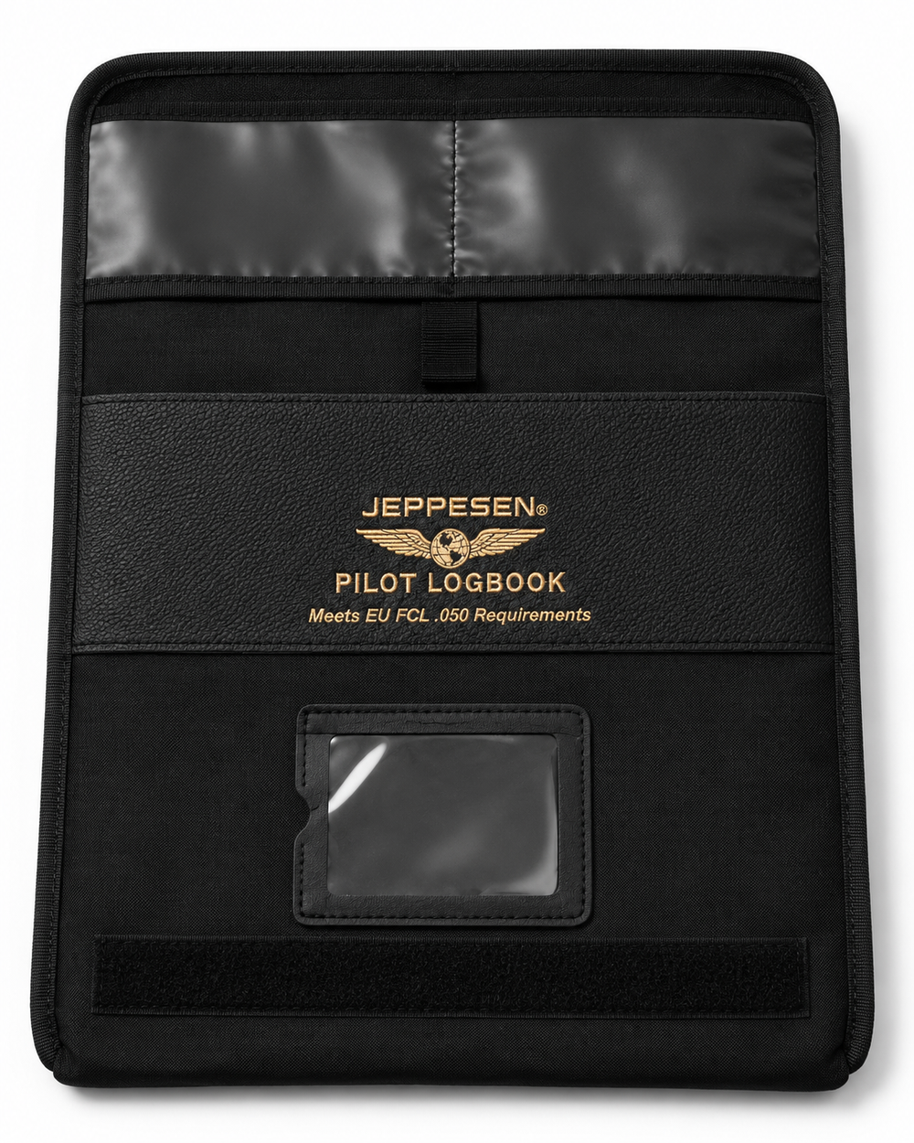 Büyük boy Jeppesen logbook için siyah PROFESYONEL pilot çantası, dayanıklı ve taşınabilir tasarım.