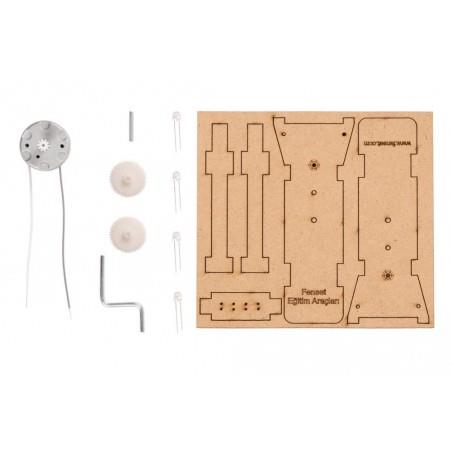 Dinamolu El Feneri Yapım Deney Seti, profesyonel eğitim seti, el feneri yapımı için kullanılır, eğitim ve eğlence amaçlı.