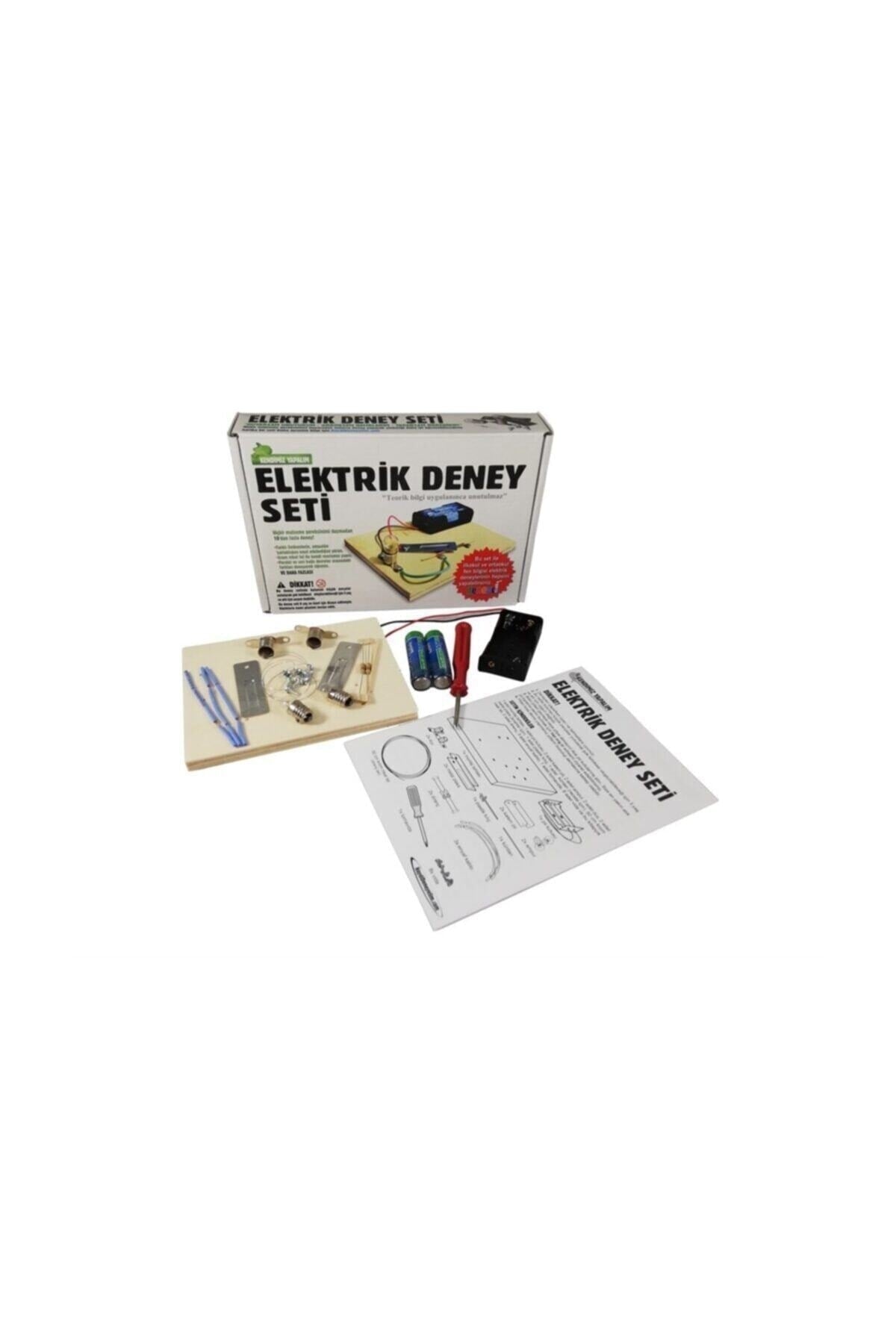 Fenset Elektrik Devresi Deney Seti, profesyonel eğitim amaçlı, çeşitli elektrik bileşenleri ve bağlantı kabloları ile görünüyor.