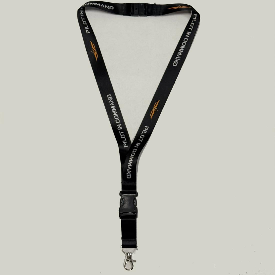 Siyah Pilot In Command Broveli lanyard profesyonel havacı aksesuarı, paslanmaz ve dayanıklı tasarım