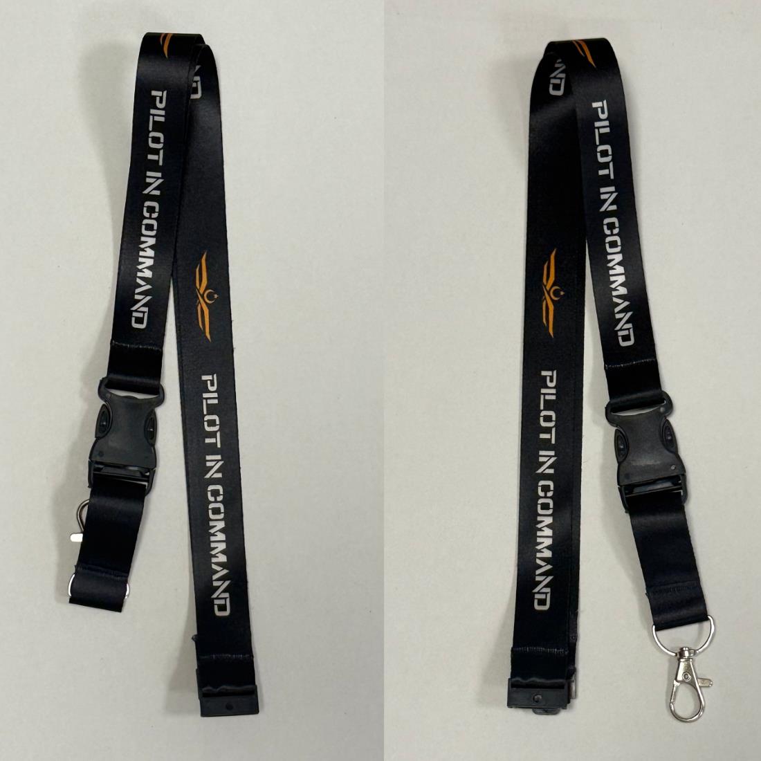 Siyah Pilot In Command Broveli kimlik kartı ve anahtar tutucu profesyonel havacı lanyard, dayanıklı ve şık tasarım