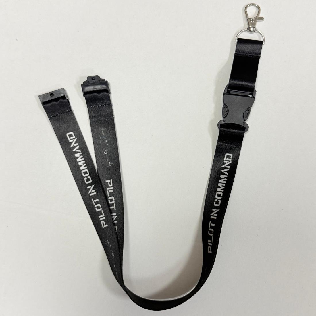 Siyah Pilot In Command Broveli lanyard, profesyonel havacı aksesuarı, rahat ve dayanıklı tasarım, uçuş ekipmanı için ideal