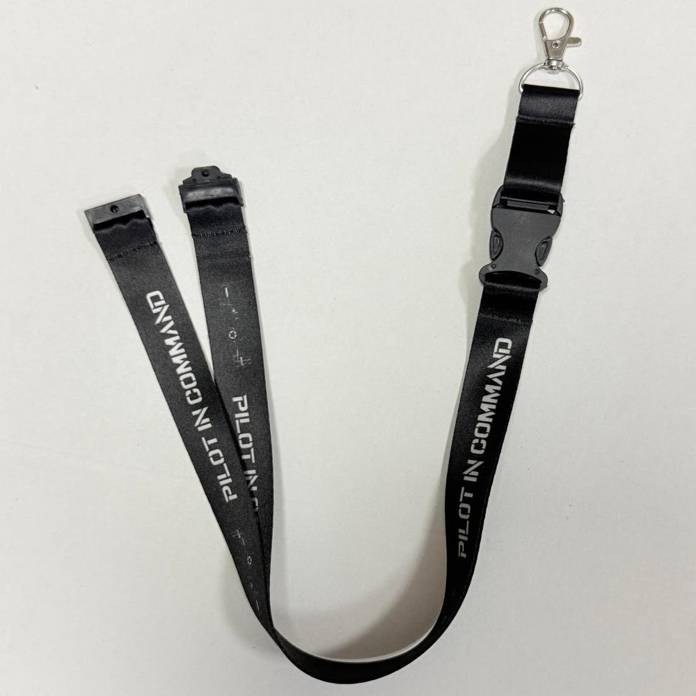 Siyah Pilot In Command Broveli lanyard, profesyonel havacı aksesuarı, rahat ve dayanıklı tasarım, uçuş ekipmanı için ideal