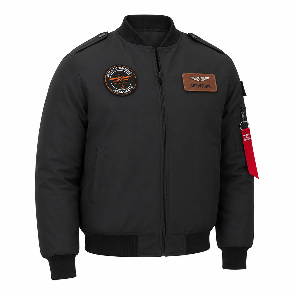 Pilot DNM90S A Class siyah kumaş pilot montu, tekstil ve üniforma kategorisinde şık ve dayanıklı tasarım.