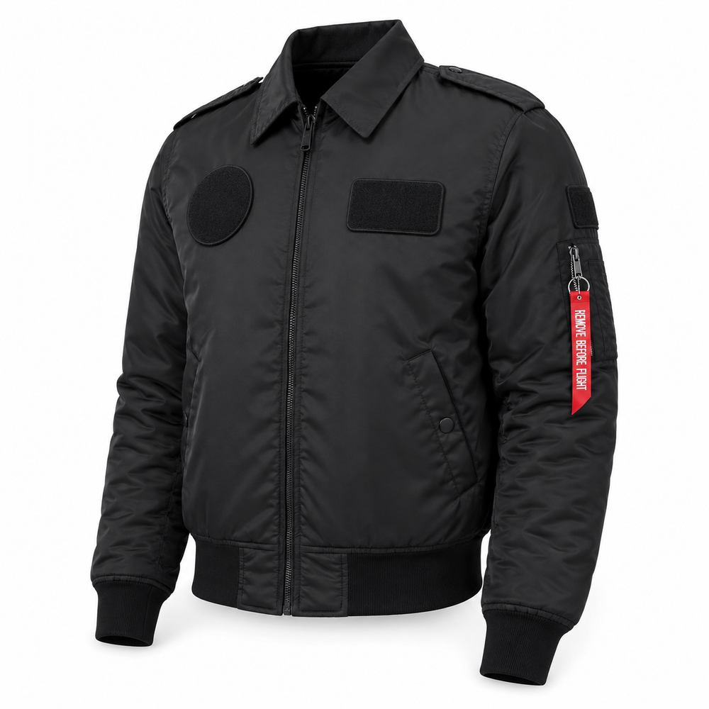 Siyah renkli Pilot Shop Bakırköy Yaka Pilot Montu, kaliteli kumaş ve şık tasarım detaylarıyla görünümde öne çıkıyor.