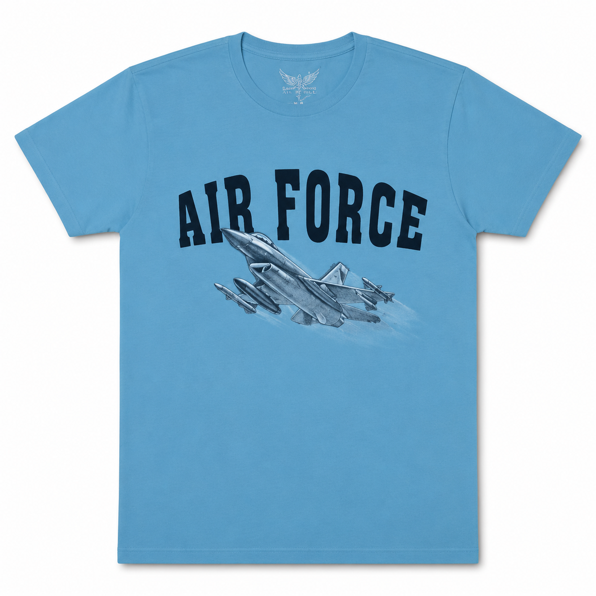 Açık mavi Airforce tişört, bisiklet yaka, rahat ve şık, PILOT SHOP BAKIRKÖY markalı tekstil ürün.