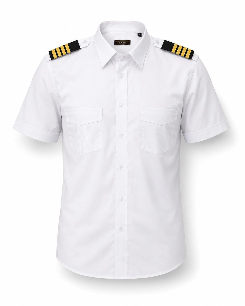 Kısa kollu Pilot gömlek, %95 pamuk %5 likra karışımı, tekstil ve uniformalar için şık ve rahat.