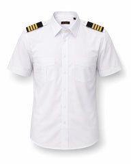 Kısa kollu Pilot gömlek, %95 pamuk %5 likra karışımı, tekstil ve uniformalar için şık ve rahat.