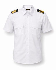 Kısa kollu pilot gömlek, kapaklı cep ve polyester su geçirmez kumaş, tekstil ve uniformalar için ideal.